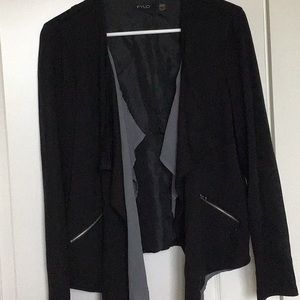 Fylo Black Cardigan with Gray Accent- Size M